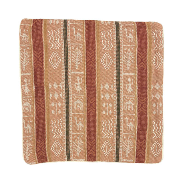 Inman Striped Brown Square Cushion