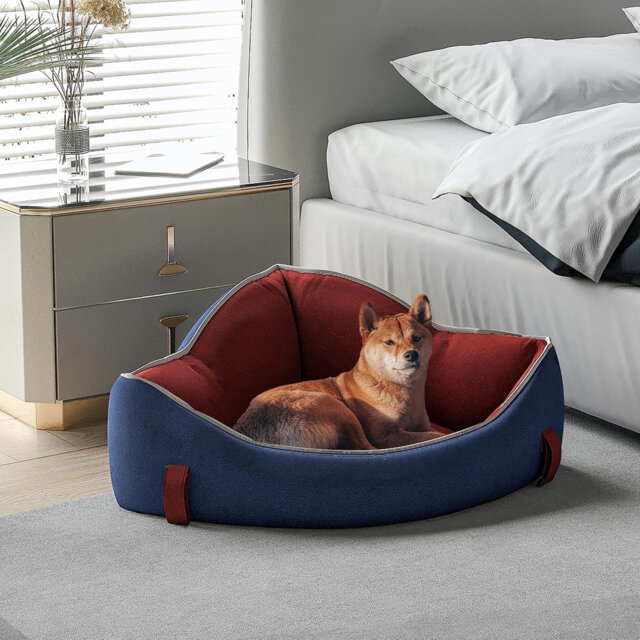 Dog Bed Sofa Dog Beds For Small Or Medium-sized Dogs And Cat Anti-anxiety Dog Basket Washable Dog Sofa Bed Pet High Side Walls For Increased Security