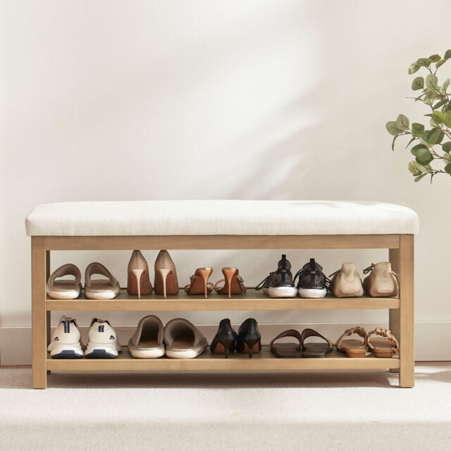 Polyester Upholstered Storage Bench