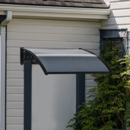 CLIY 75cm W x 100cm D Polycarbonate Cover Retractable Door / Window Awning