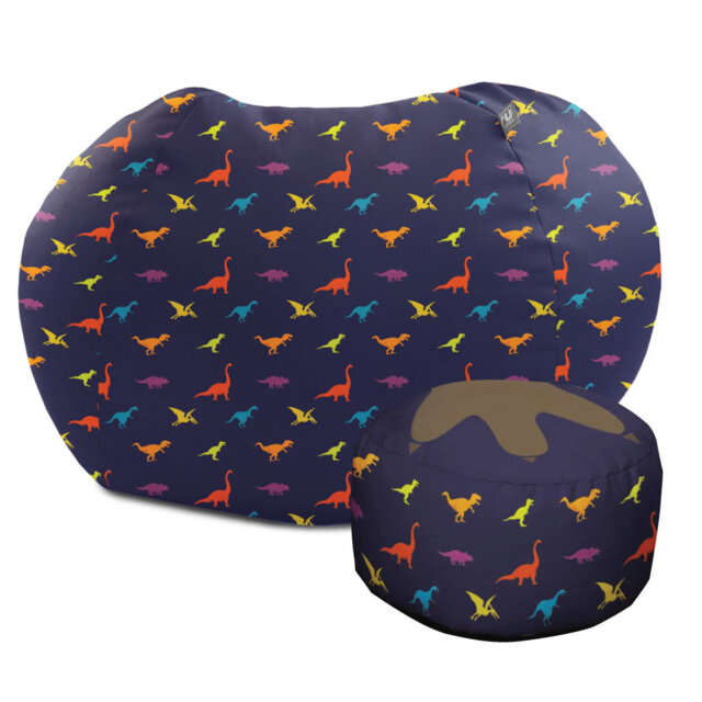 rucomfy Beanbags Kids Dinosaur Medium Size Bean Bag. Safe Comfortable Bedroom Toddler Chair. Boys or Girls Play Room Seating Furniture. Machine Washab