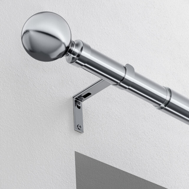 Steel Adjustable 2.5cm Single Curtain Pole