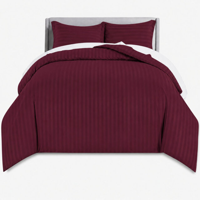 Microfibre Striped Duvet Cover Set