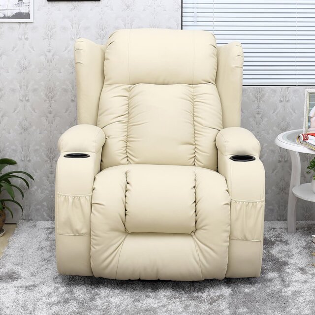 Manual Swivel Rocking Recliner with Heat and Massage