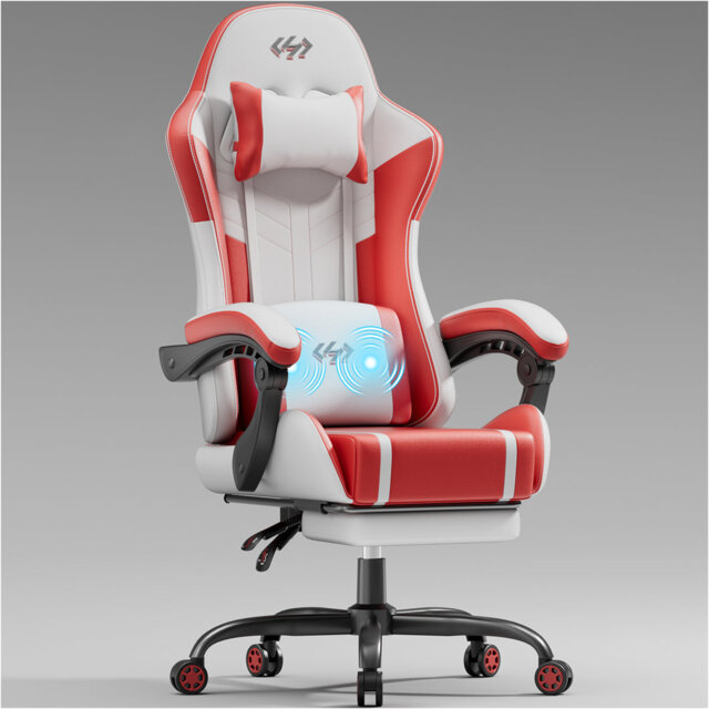 Metro Lane Adjustable Reclining Ergonomic Faux Leather Swiveling PC & Racing Game Chair with Footrest