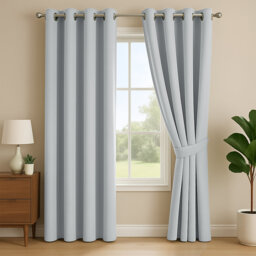 Luxury 100% Linen Blackout Curtain Panels – Thermal Insulated Eyelet Grommet Room Darkening Drapes for Bedroom & Living Room (Set of 2)