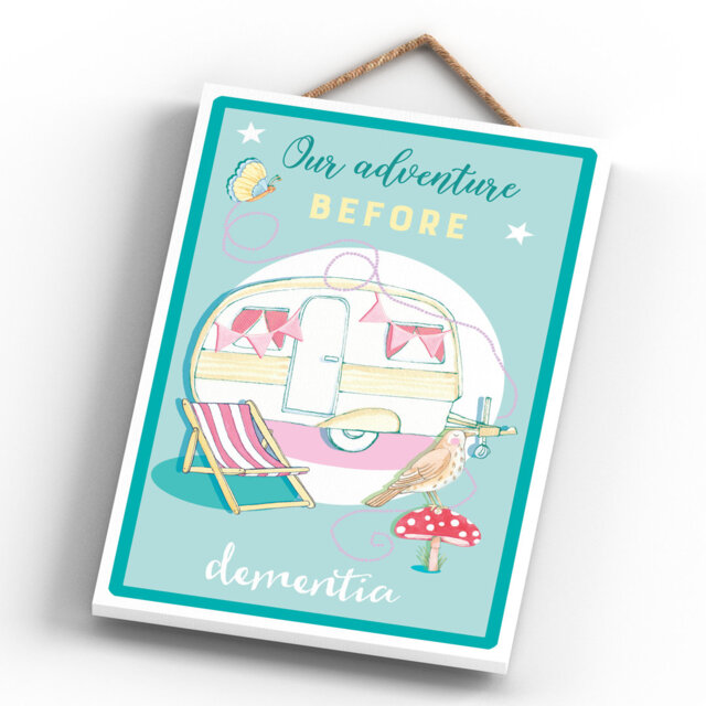 Our Adventure Before Dementia Camping Themed Wooden Plaque Wall Décor