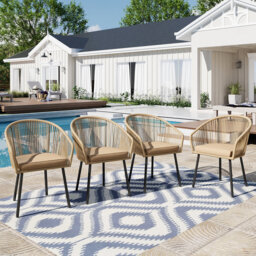 Outdoor Rattan Dining Chairs With Cushions