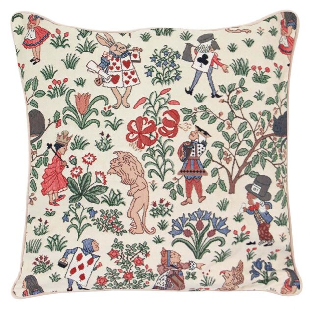 Tapestry Cushion Cover-Alice In Wonderland