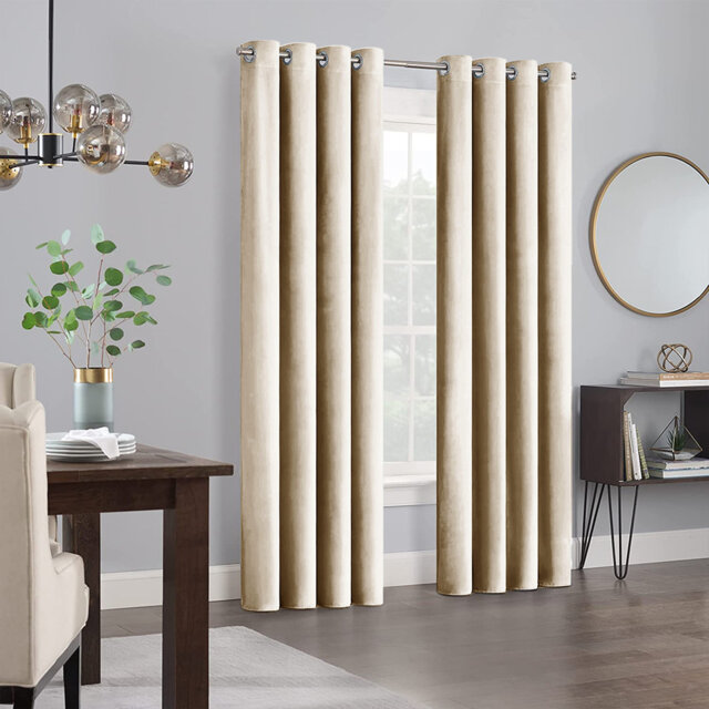 Panola Crushed Velvet Eyelet Sheer Curtains