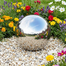 Gazing Ball Silver Stainless Steel 201 Decorative Ornaments Garden Home