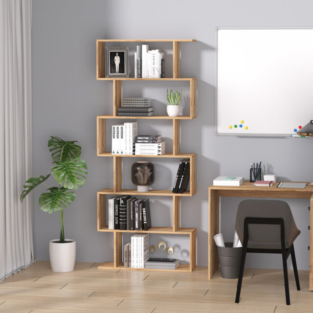 Tabitha 192cm H x 80cm W Geometric Bookcase