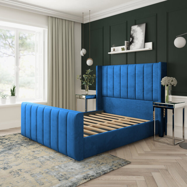 Aspen Plush Velvet Upholstered Bed Frame