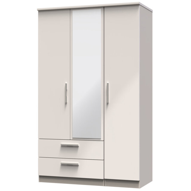 Borgeson Triple 2 Drawer Wardrobe in Kashmir Gloss & Kashmir