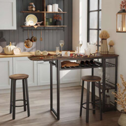 139cm Scalable Kitchen Island Set with 2 chairs & 4-tier storage