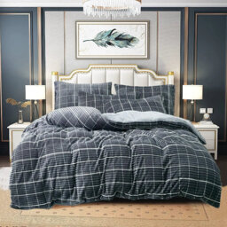 Polyester Striped Bedspread with Pillowcases Included