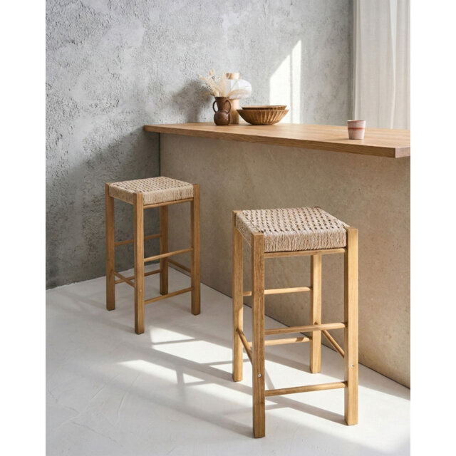 Counter Stool with Solid Wood Frame
