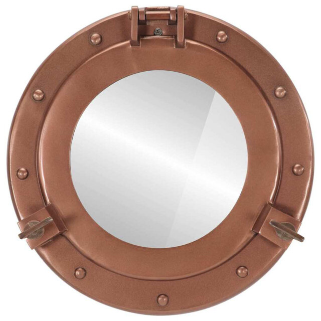 Porthole Mirror Wall Hanging Aluminium And Glass