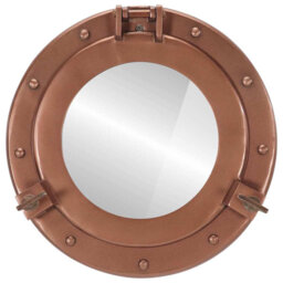 Porthole Mirror Wall Hanging Aluminium And Glass