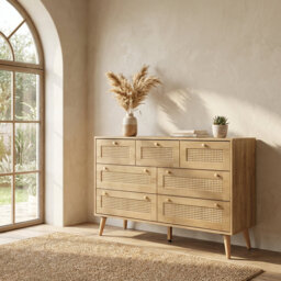 Anisjon & Rattan 7 Drawer Chest Of Drawers