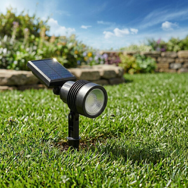 Satin Black Solar Powered Integrated LED Pathway Light