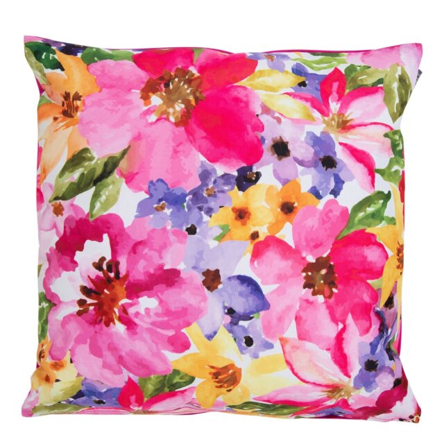 Bean Bag Bazaar Watercolour Floral Indoor-Outdoor Cushion, Multicolour
