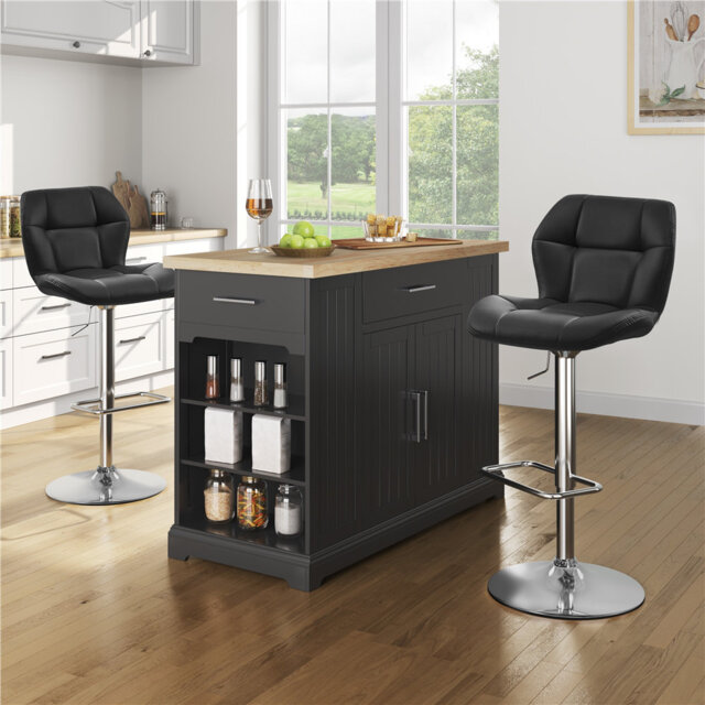 color Height Adjustable Modern Faux Leather Swivel Bar Stools