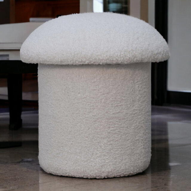 Banujan 44cm Wide Round Solid Colour Footstool Ottoman