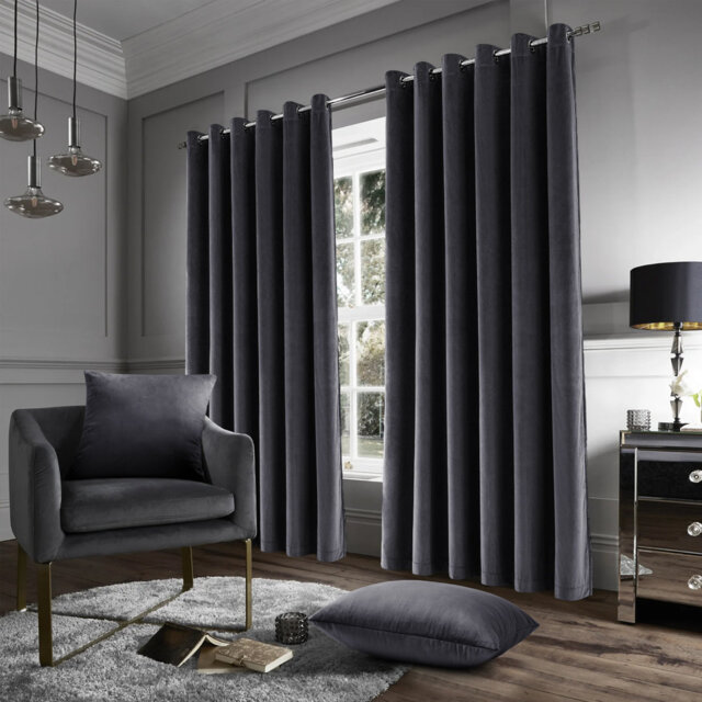 Stockholm Heavy Crushed Velvet Eyelet Sheer Curtains