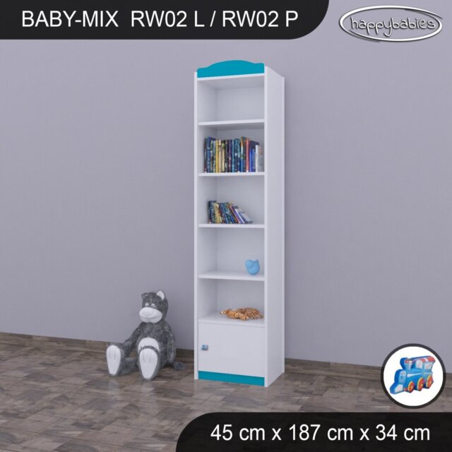 Baby Mix 187Cm H x 45Cm W Kids Bookcase