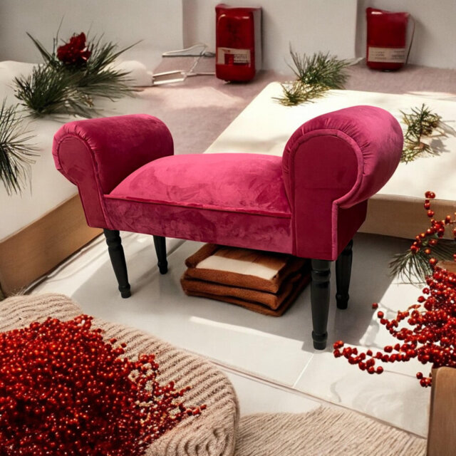 Elegant  Caius Upholstered Bedroom Bench, Solid Colour, Wooden Legs, Stylish Seating, Durable and Comfortable Design