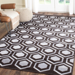 Lars Handmade Looped/Hooked Wool Black/Ivory Rug