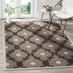 Camille Rectangle Floral Hand Woven Indoor / Outdoor Area Rug