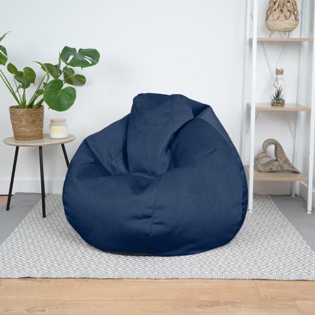 Extra Large Velvet Pre Filled Adult Bean Bag Chair - 102 (W) X 102 (D) X92 (H) Lightweight Comfortable Lounger For All Ages - Breathable Fabric Reclin