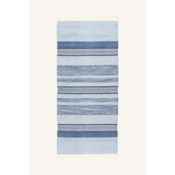 Puck Åby Flatweave Cotton White/Blue Rug