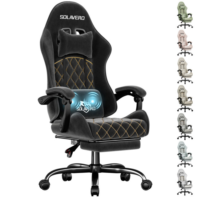 Metro Lane Adjustable Reclining Ergonomic Swiveling PC & Racing Game Chair with Footrest