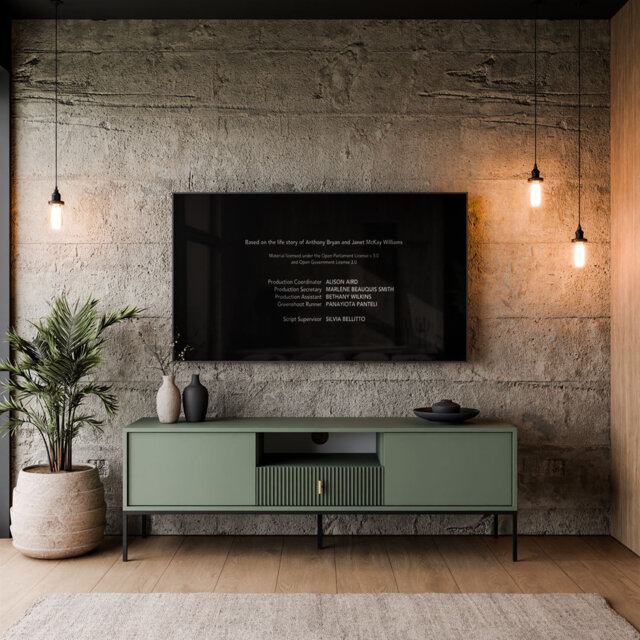 TV Stand MIDNIGHT 154 cm with gold handle