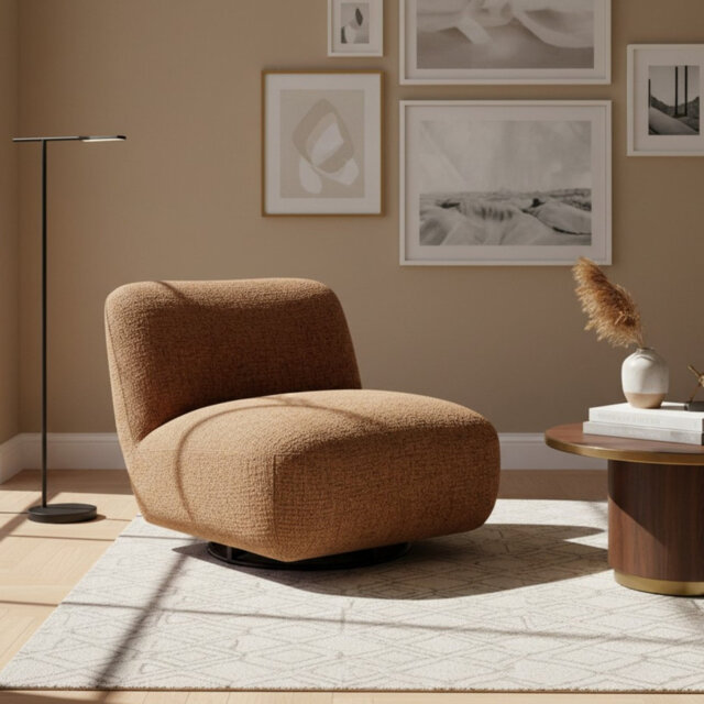 Upholstered Swivel Accent Chair