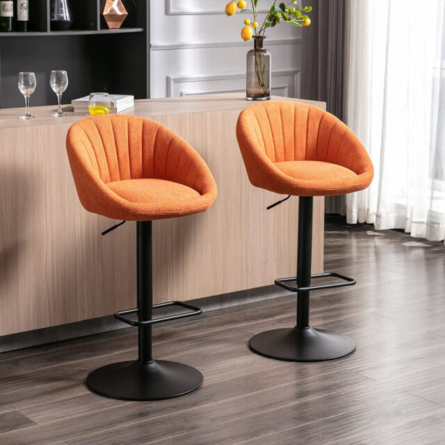 Thornbury Swivel Upholstered Adjustable Height Counter Stool with Metal Frame