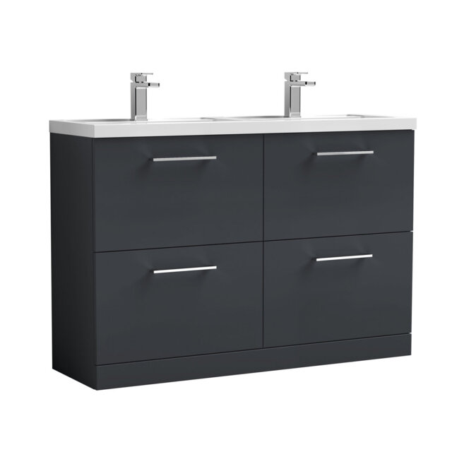 Arno 1205mm Double Bathroom Vanity with Integrated Polymarble Basin