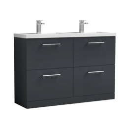 Arno 1205mm Double Bathroom Vanity with Integrated Polymarble Basin