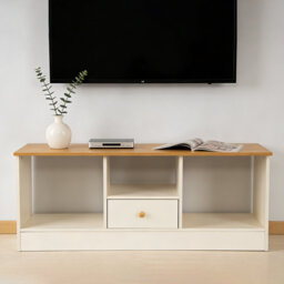 "Unfinished TV Stand for TVs up to 40"" with Fireplace Included"