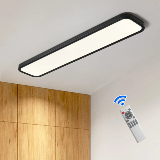 Gracious Adwitiya 1 - Light 100cm Black Rectangle Acrylic LED Flush Mount