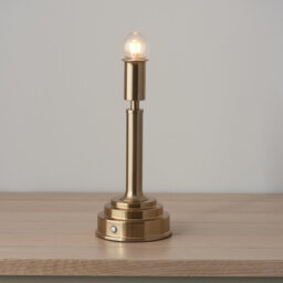Upton Rechargeable Table Lamp Base finished in Br Aged Brass