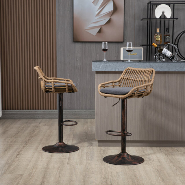 Swivel Upholstered Adjustable Height Counter Stool