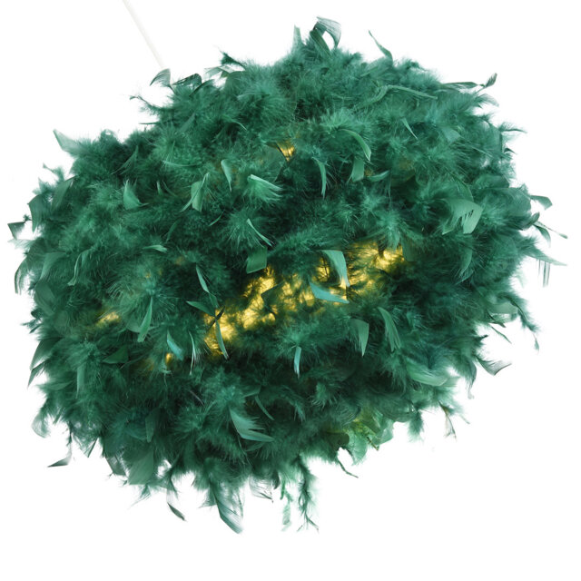 Eye-Catching and Modern Genuine Feather Decorated Pendant Light Shade