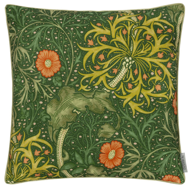 Seaweed Indoor / Outdoor Floral Square Cushion