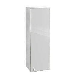 iBathUK Revo Wall Mounted Stainless Steel Bathroom Mirror Cabinet with Storage Unit and Adjustable Glass Shelf, 200 x 500mm
