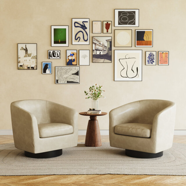 72Cm Wide Swivel Barrel Chair