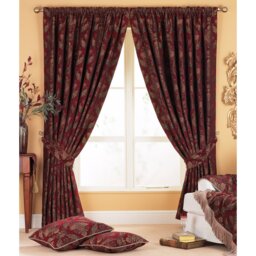 Shiraz Floral Damask Pencil Pleat Curtain